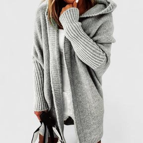 Damen Elegante Kapuzen Strickjacke | Oversized