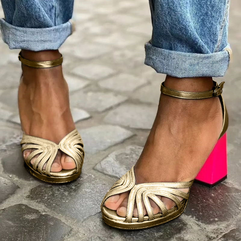 Damen Elegante Modische Sandalen | Blockabsatz