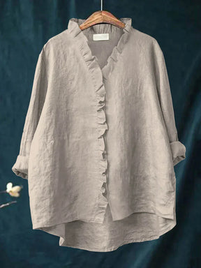 Women’s Lässiges Elegantes Hemd | Baumwoll-Leinen