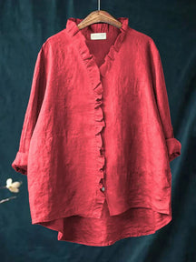 Women’s Lässiges Elegantes Hemd | Baumwoll-Leinen