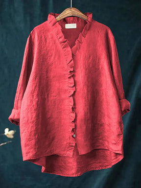 Women’s Lässiges Elegantes Hemd | Baumwoll-Leinen