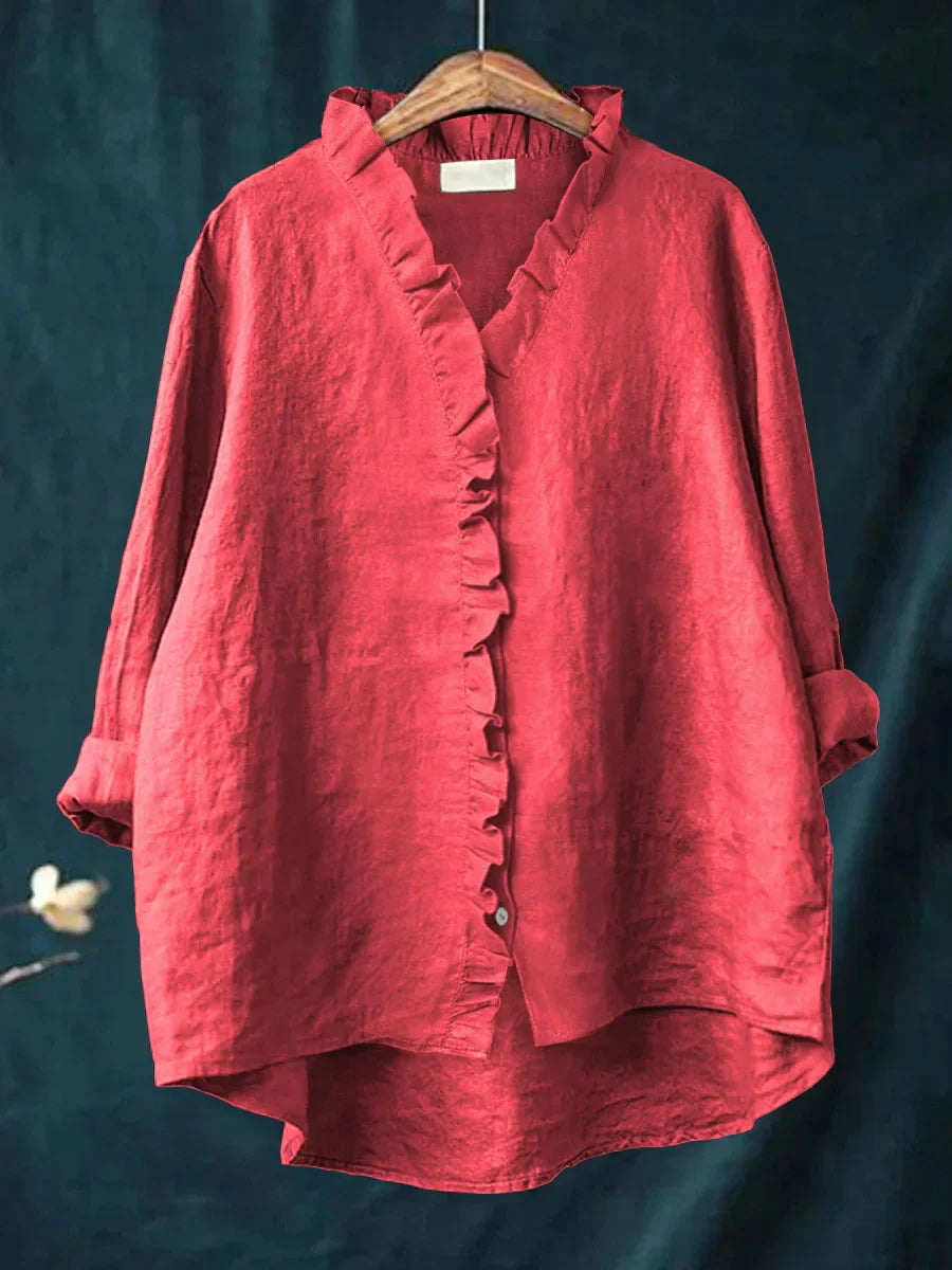 Women’s Lässiges Elegantes Hemd | Baumwoll-Leinen