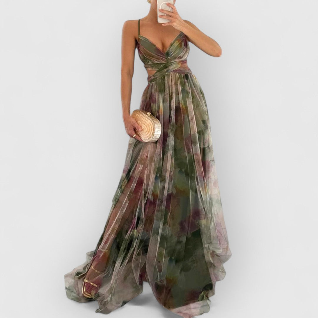 Malea | Fließendes Maxikleid Mit Blumenmuster