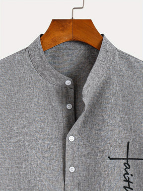 Men’s Kurzarm Stehkragenhemd | Elegant & Leicht