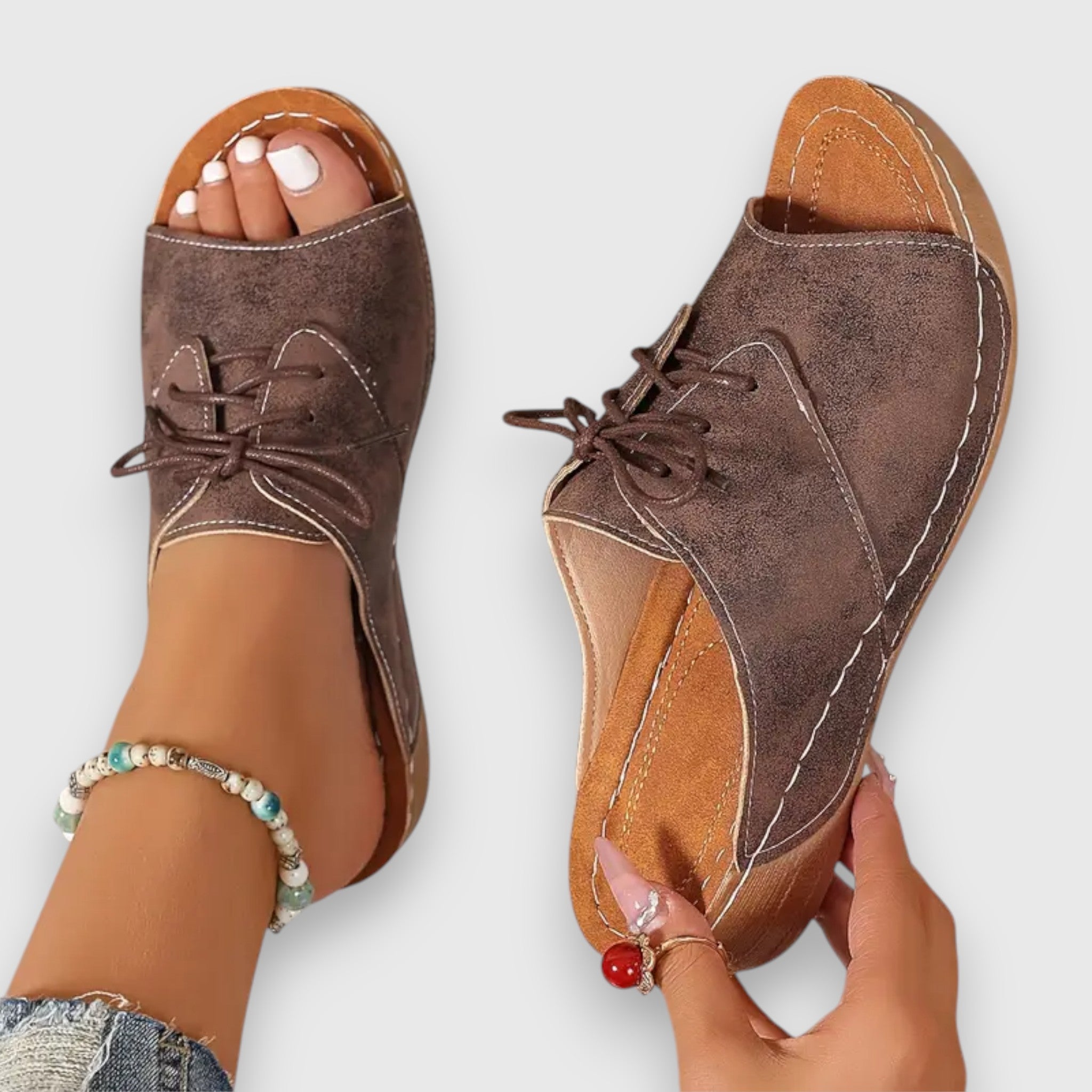 Soreya | Vintage Sandalen Mit Riemchen