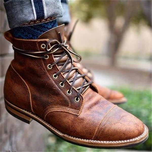 Men’s Elegante Kunstläder Stiefeletten | Warm