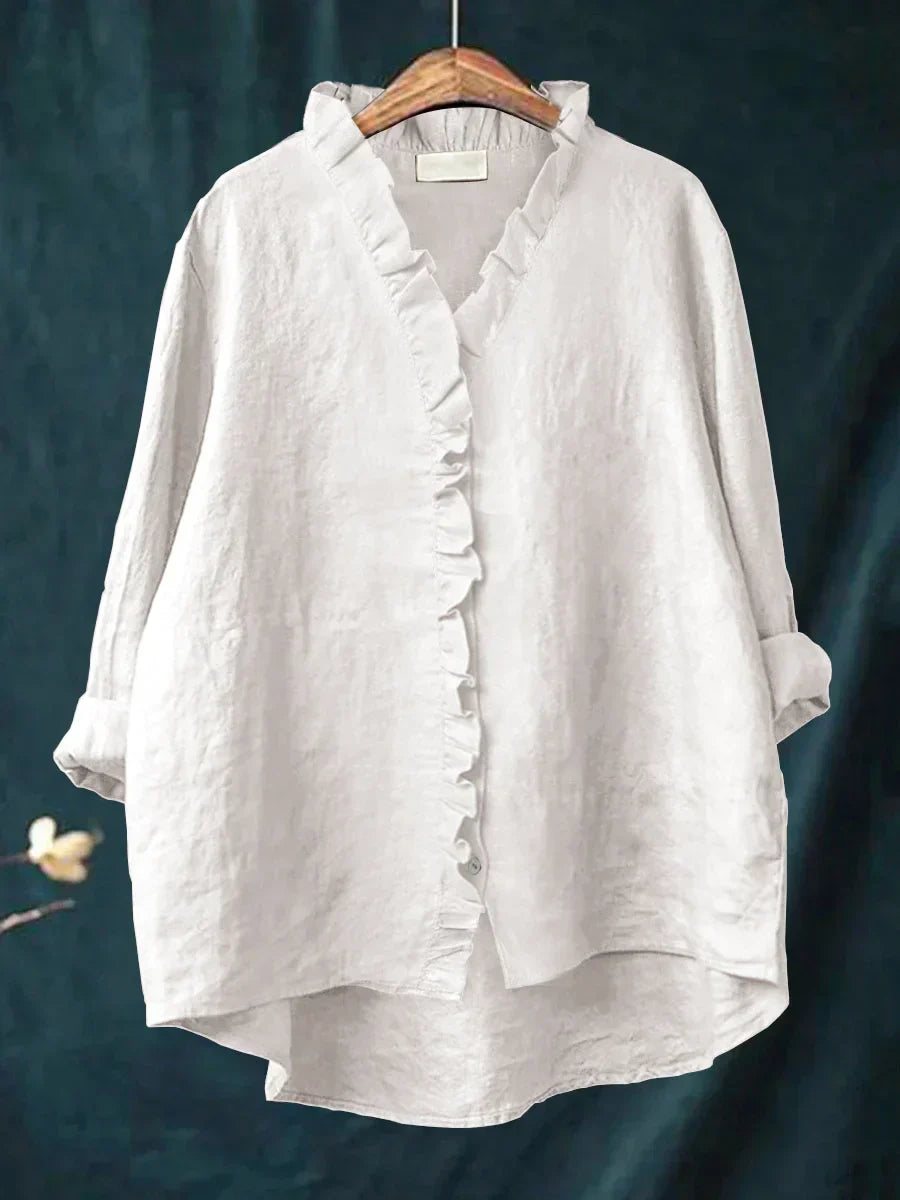 Women’s Lässiges Elegantes Hemd | Baumwoll-Leinen