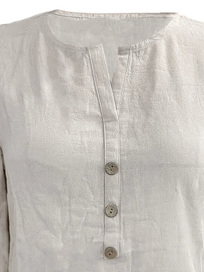 Women’s Lässige Elegante Bluse | Baumwoll-Leinen