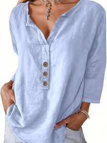 Women’s Lässige Elegante Bluse | Baumwoll-Leinen