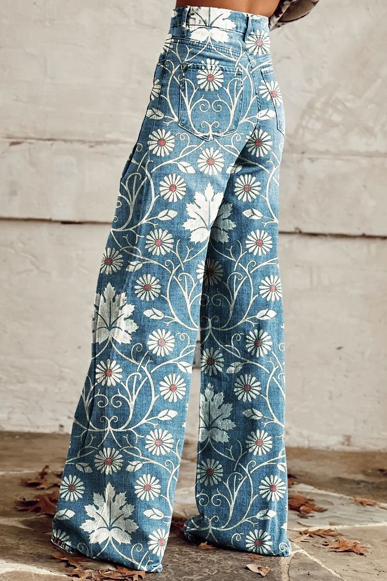 Gina | Boho-Hose Mit Hoher Taille Und Weitem Schnitt