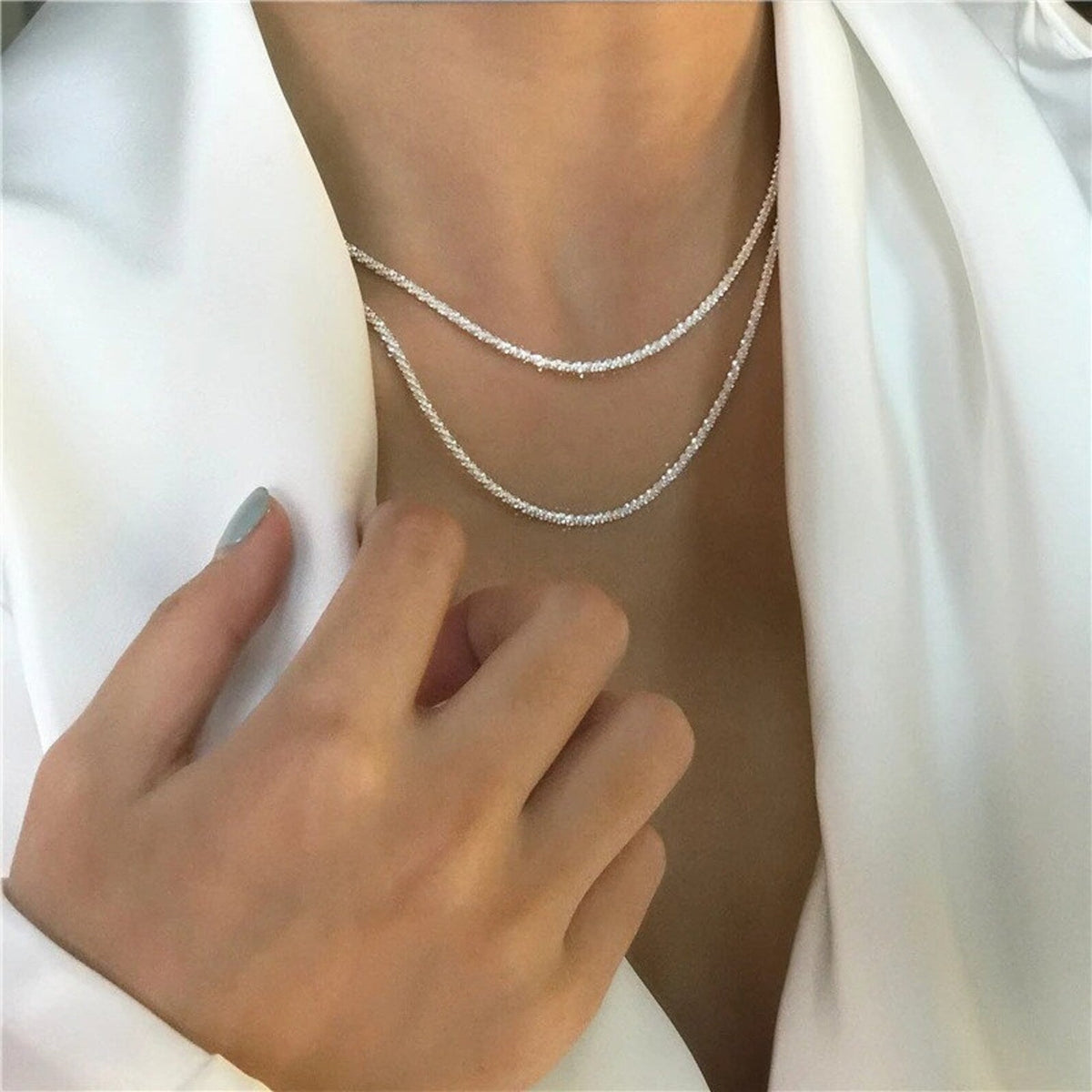 Damen Elegante Silber Halskette | Minimalistisch