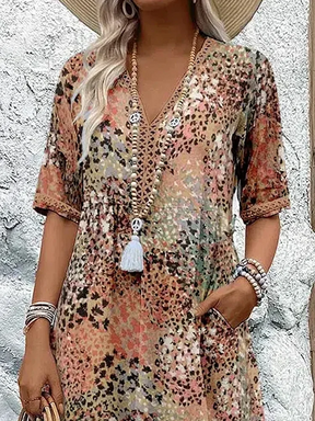 Danica | Weiches Midi-Kleid Mit V-Ausschnitt