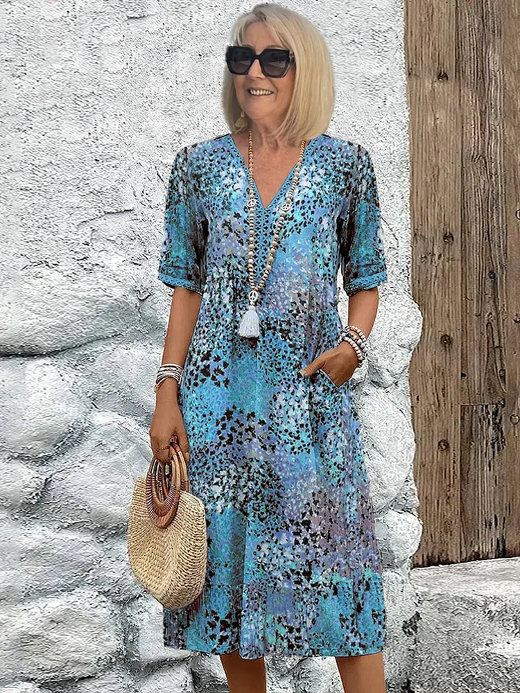 Danica | Weiches Midi-Kleid Mit V-Ausschnitt