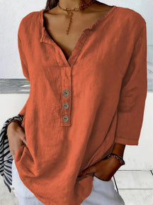 Women’s Lässige Elegante Bluse | Baumwoll-Leinen