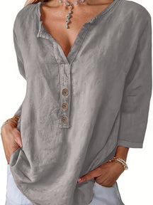 Women’s Lässige Elegante Bluse | Baumwoll-Leinen