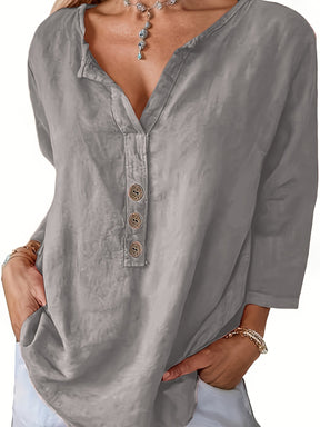 Women’s Lässige Elegante Bluse | Baumwoll-Leinen