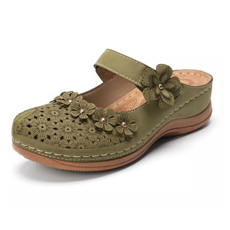 Bequeme | Blumen Slip-On Keilsandale