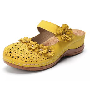 Bequeme | Blumen Slip-On Keilsandale