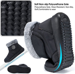 Damen Schneestiefel – Winterschuhe mit Fellfutter – Warme Schlupfstiefel für Frauen – Wasserdichte Stiefeletten – Bequeme Outdoor Rutschfeste Schuhe