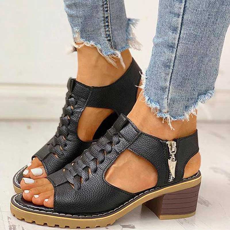 Elisa | Absatzsandalen mit Reißverschluss