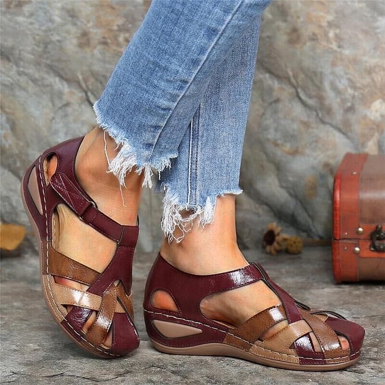 Emilia | Orthopädische Keilsandale Aus Veganem Leder
