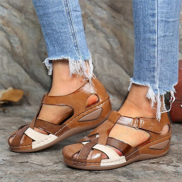 Emilia | Orthopädische Keilsandale Aus Veganem Leder