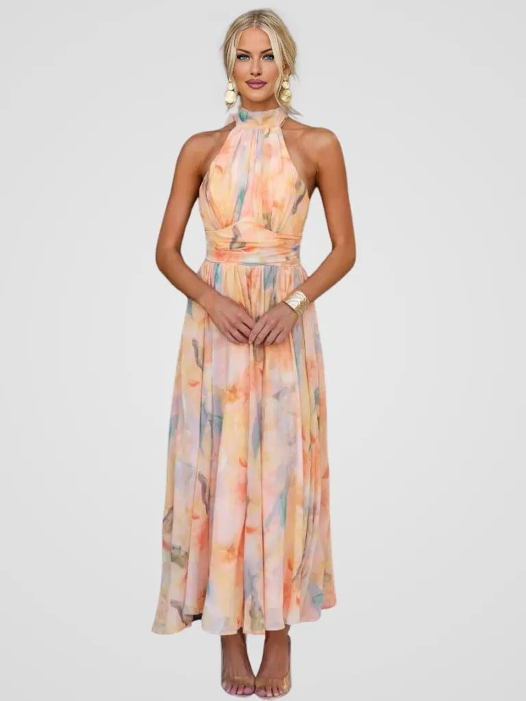 Damen Elegantes Blumenkleid | Midi
